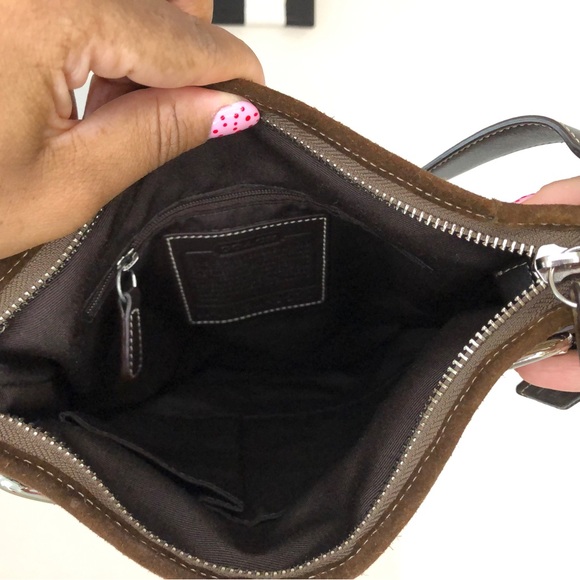 ✨NOT FOR SALE✨COACH Signature Soft Duffle Khaki Suede Leather Shoulder Bag -3577 - Picture 6 of 11